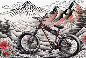 bicycle mountains tattoo idea