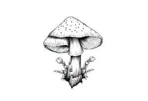 Mushroom vintage tattoo idea