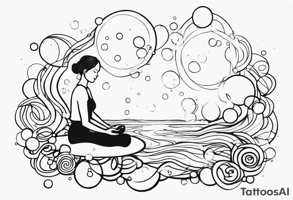 Meditation and bubbles tattoo idea