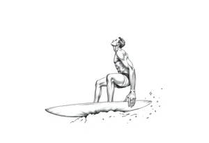 silver surfer on his board looking over in deep thought as he is in the sky tattoo idea