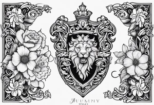 Murphy family crest with su flowers tattoo idea