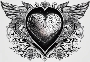 Brain, heart, love, heart break makes you strong, worth it, pain makes you stronger, strength, plane, travel tattoo idea