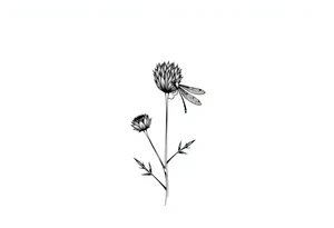 minimaliste thistle with dragonfly text : dinna fash tattoo idea