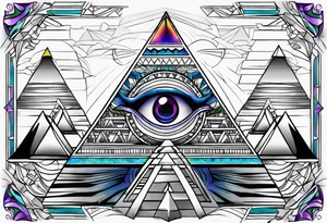 third eye and pyramids tattoo idea