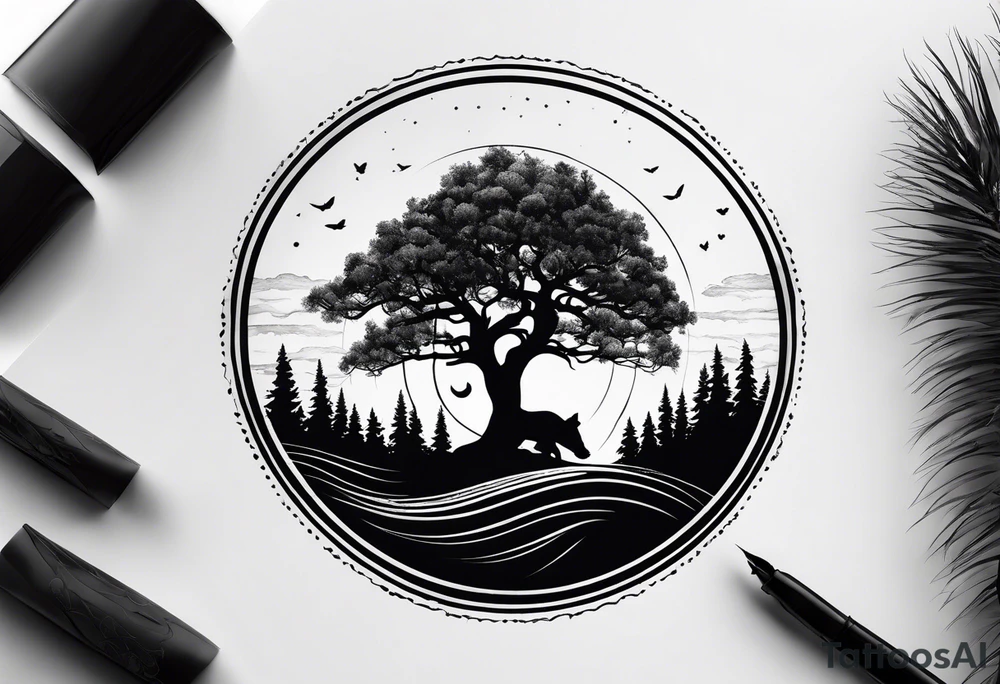 Bäume silhouette tattoo idea