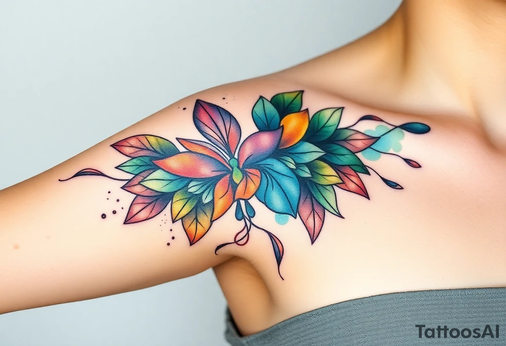 Desenhe uma tatuagem que simbolize força, liberdade e conexão com a multiplicidade da vida, incorporando elementos abstratos e fluidos, com linhas que sugiram movimento e transformação contínua. Evite clichês e busque um design original e significativo. tattoo idea