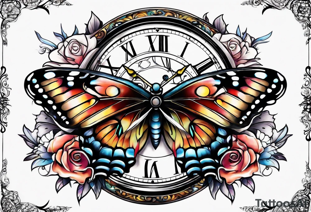 fantasy animal, clock tattoo idea