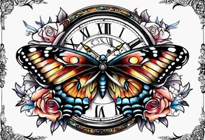 fantasy animal, clock tattoo idea