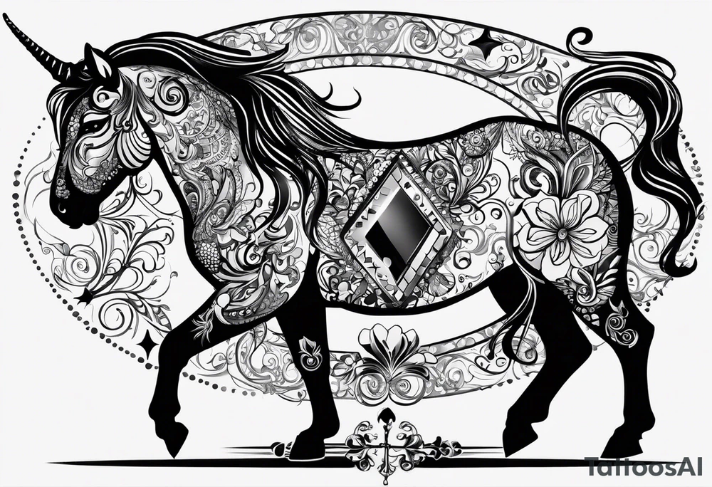 I want something that has a Capricorn sign and my name is Lauren at the same time, it also has a meaning of severe depression for someone who loves the color black, dancing, staying up late and drinking alcohol, but her family doesn't allow her tattoo idea