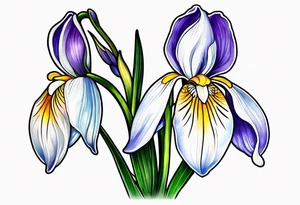 snowdrop flower and iris flower tattoo idea