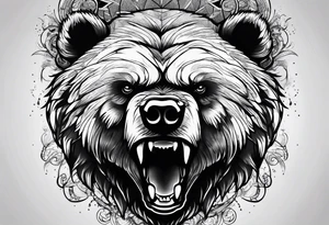 angry bear tattoo idea