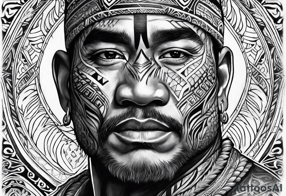 Maori man tattoo idea