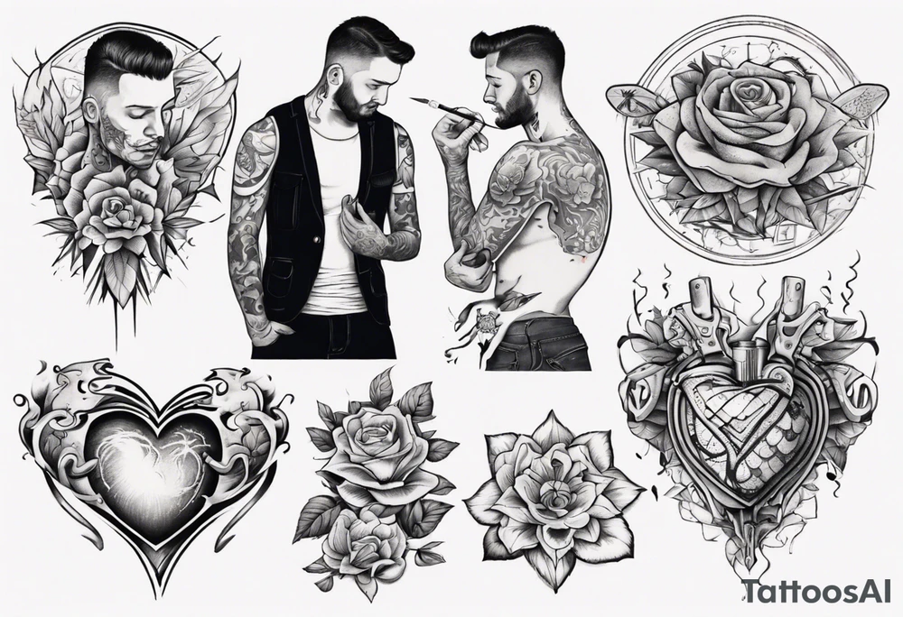 man getting a tattoo on his heart tattoo idea