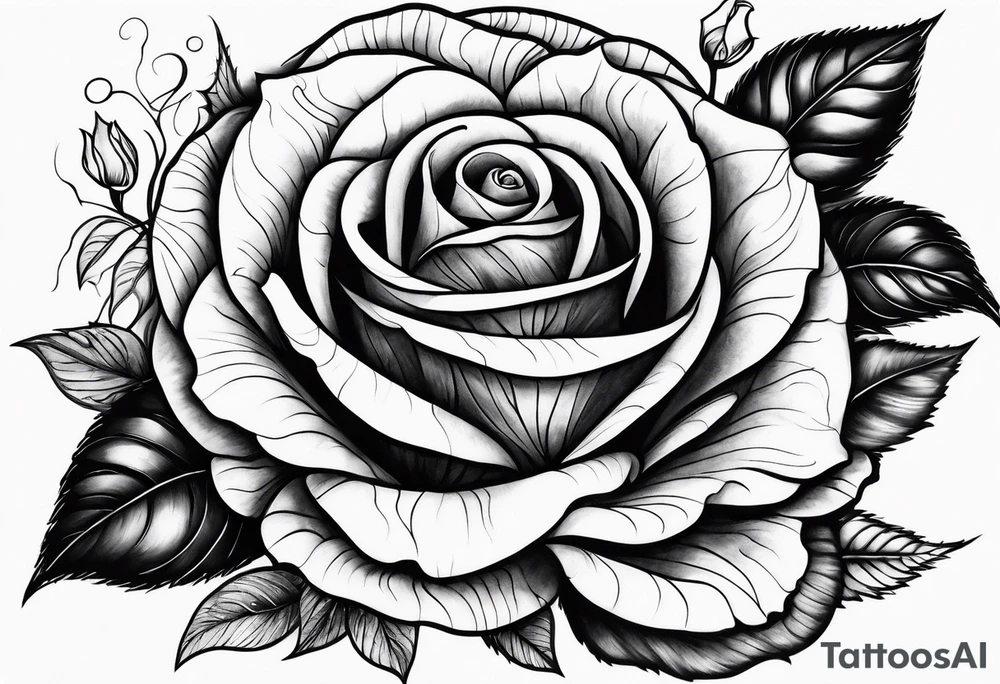 Rose wrapped around moon tattoo idea