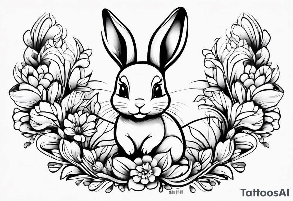 Mum and baby bunny tattoo idea