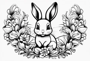 Mum and baby bunny tattoo idea