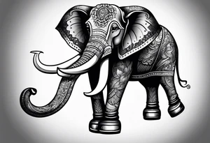 Elephant wearing skates tattoo idea