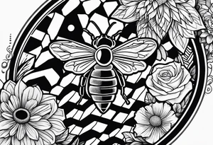 honey comb sleeve tattoo idea