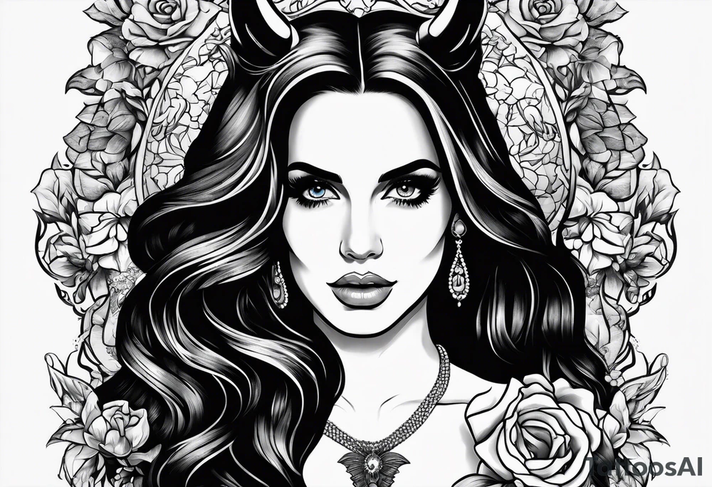 Lana del rey demon tattoo idea