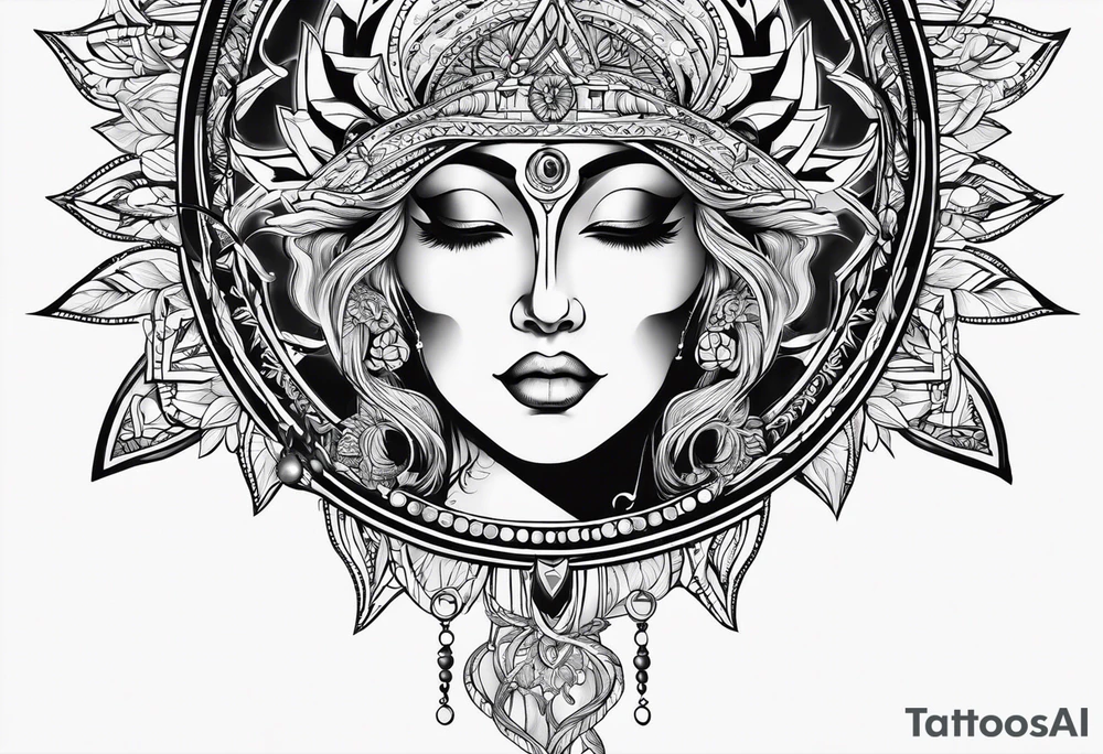 staring at the sun tattoo idea
