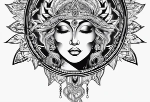 staring at the sun tattoo idea