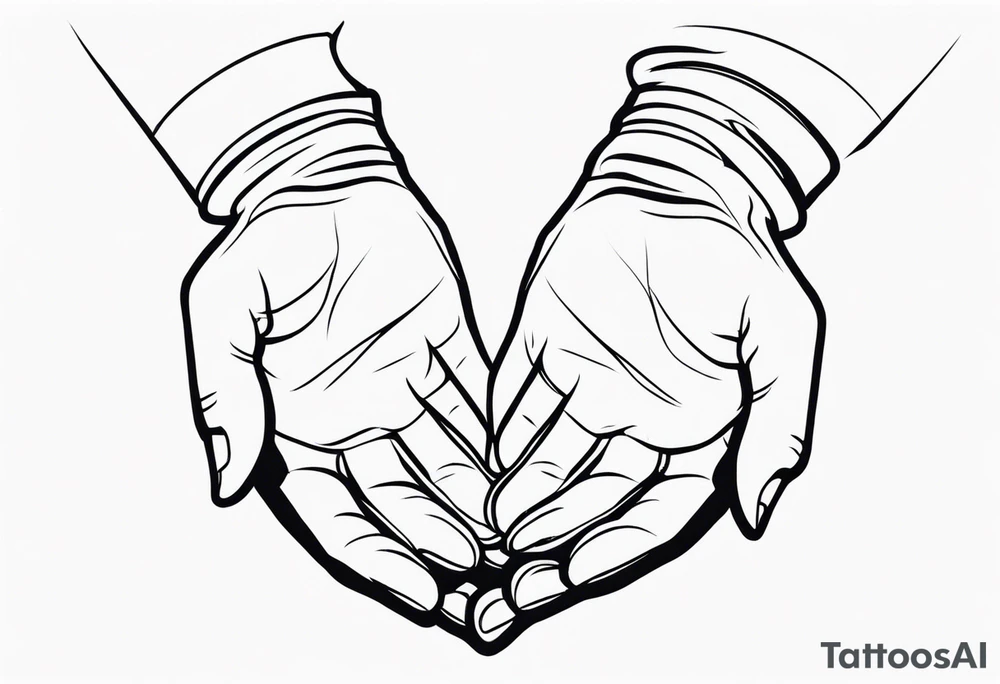 three hands holding tattoo idea