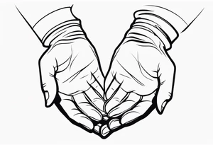 three hands holding tattoo idea