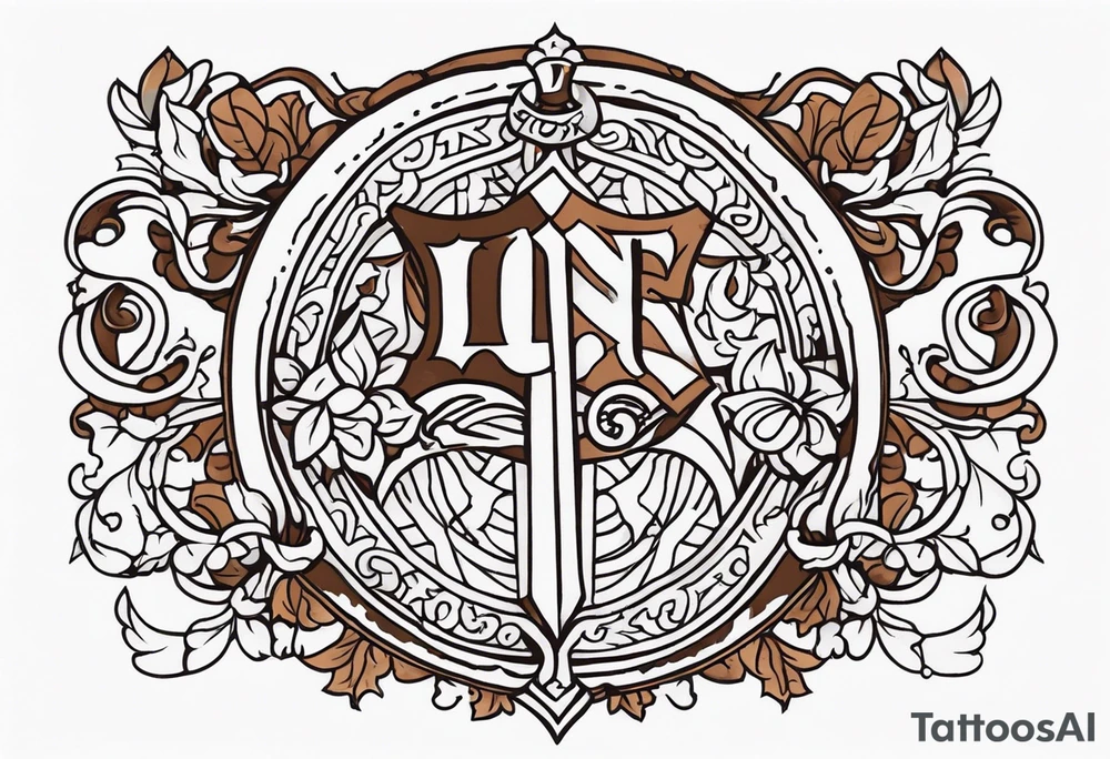 old english brown tattoo idea