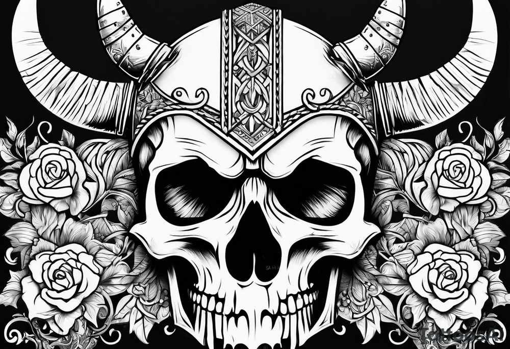 Viking skull tattoo idea