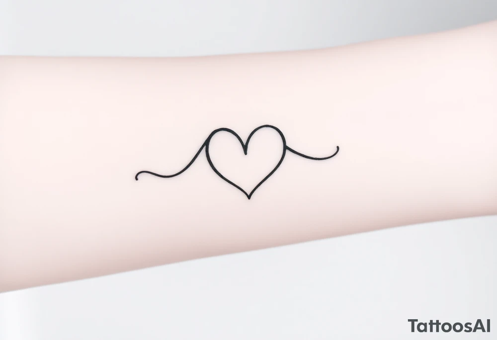 An infinity symbol seamlessly forming a heart in the middle, designed with elegant, flowing script and soft shading tattoo idea