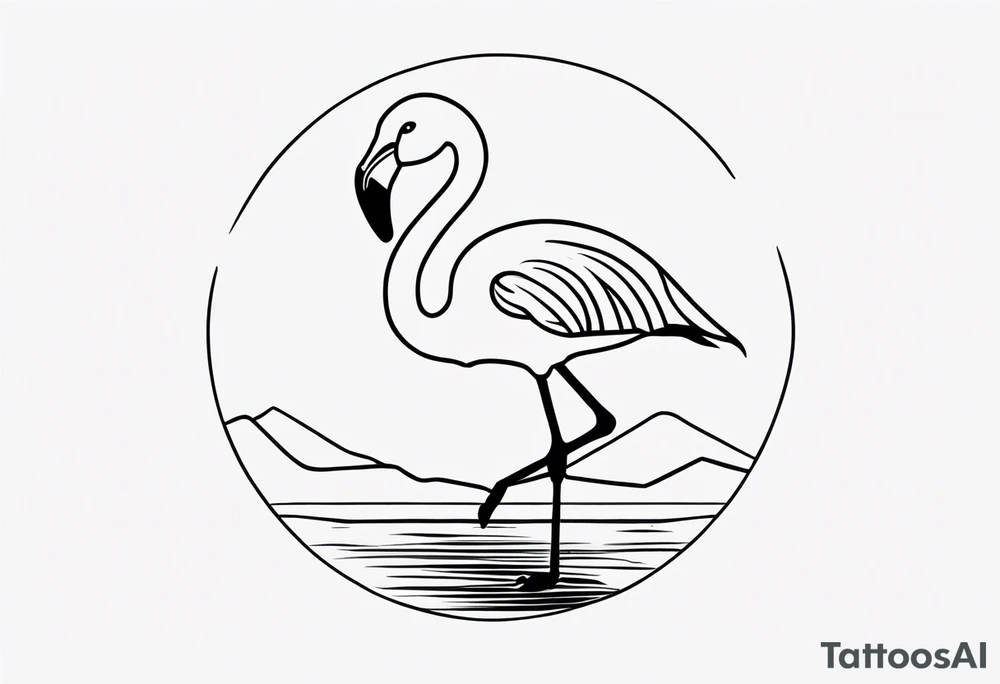 cute flamingo tattoo idea