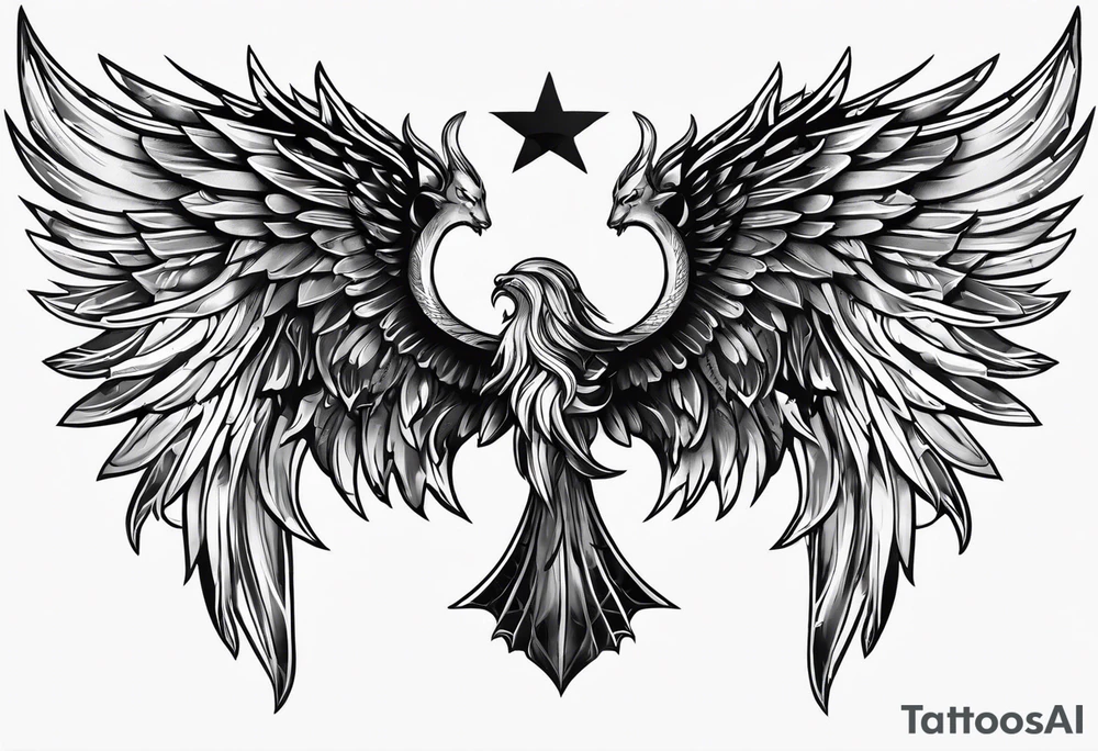 Angel and devil wings tattoo idea