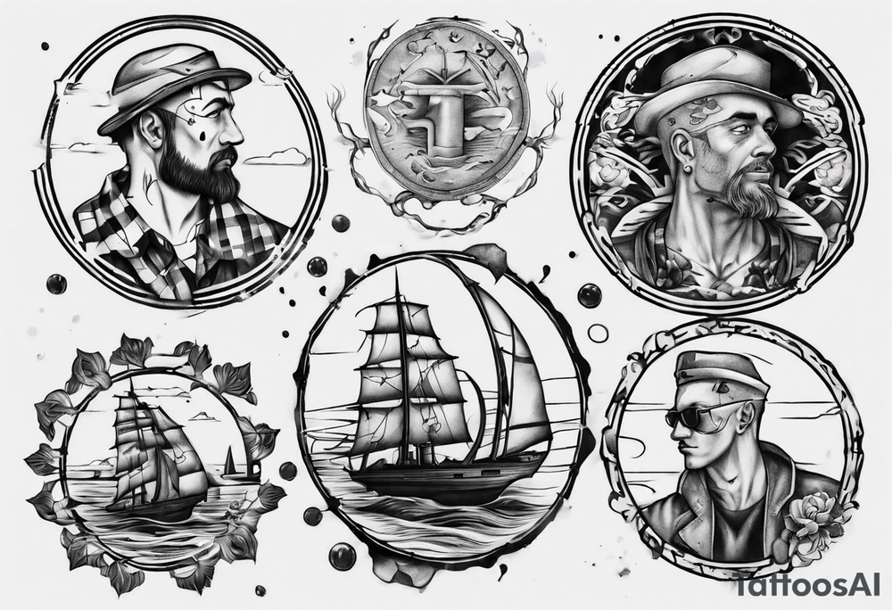two coins ferry man tattoo idea