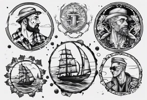 two coins ferry man tattoo idea