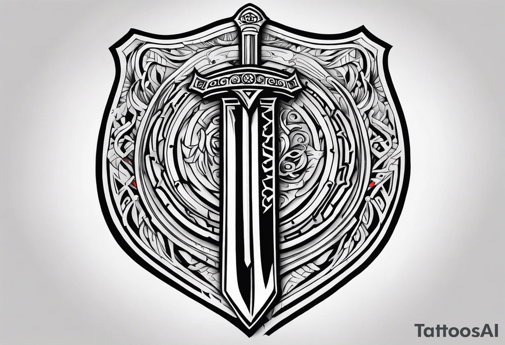 Valhalla sword shield steps tattoo idea