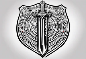 Valhalla sword shield steps tattoo idea