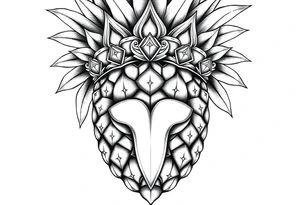 Majestic crown pineapple with 
vagina and  anus , tattoo idea