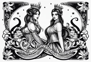 snakes queen of spades tattoo idea