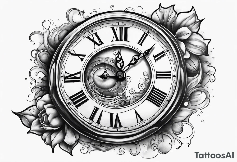 dali melted clock tattoo idea
