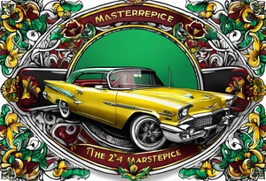 The number 24 with colors green, yellow, maroon and black tattoo idea