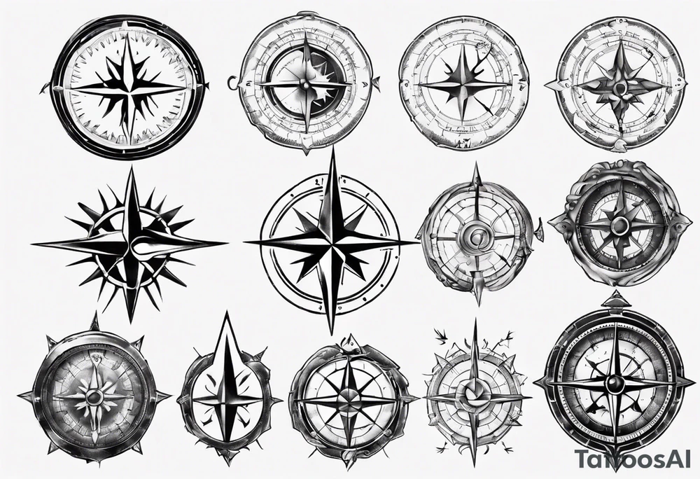 skyrim style compass tattoo idea