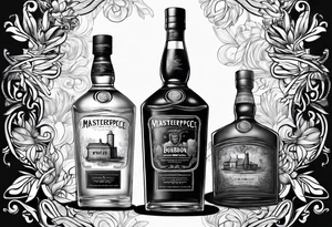 bottle of bourbon with no decal on it tattoo idea
