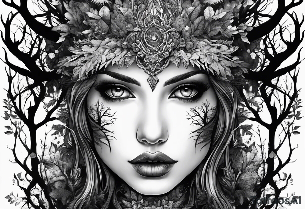 Living forest transitioning to a dead forest tattoo idea