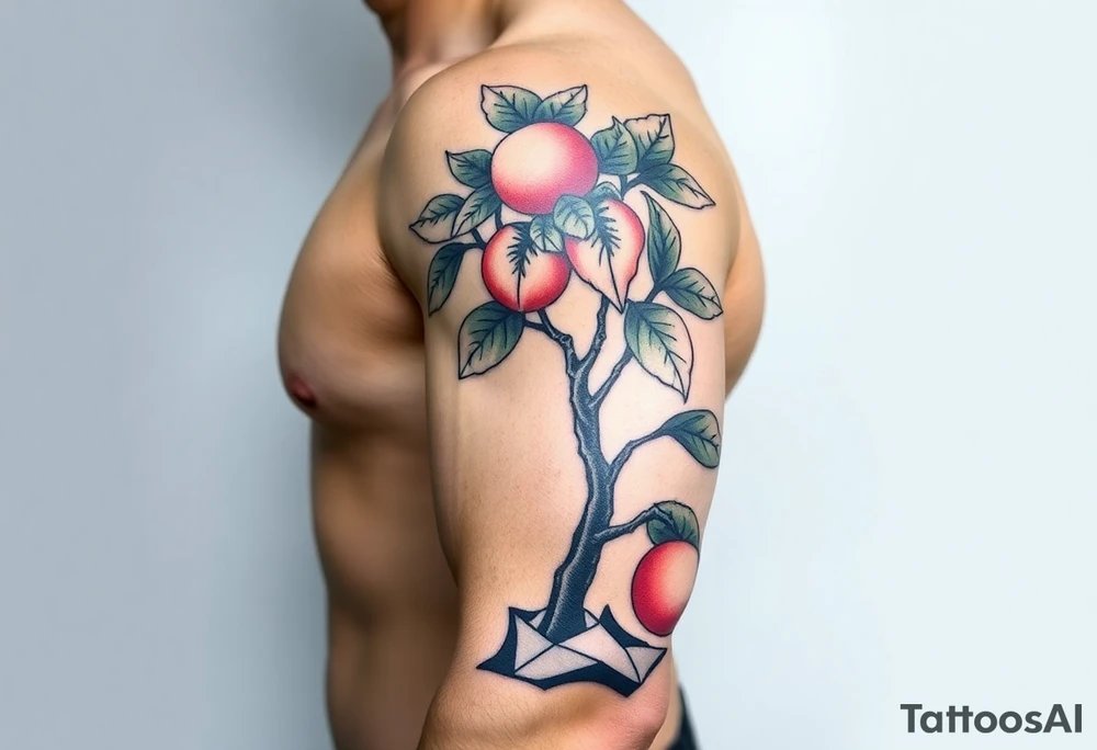 Pepper plant peach tree tattoo idea