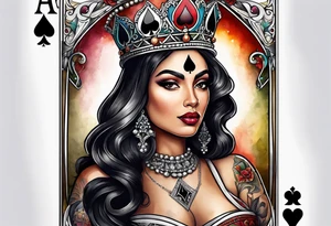 Queen of Spades, Latina, in Framed, Spades with "Q" centered tattoo idea
