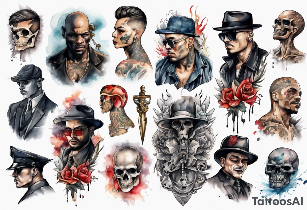 gangster full back tattoo idea