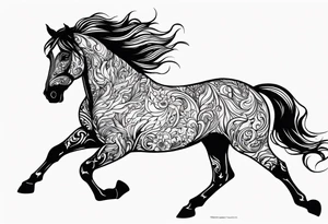 firey horse running tattoo idea