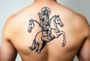 dynamic jesus as rider on the white horse tattoo idea