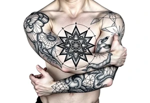 Geometry with ethernal symbol tattoo idea