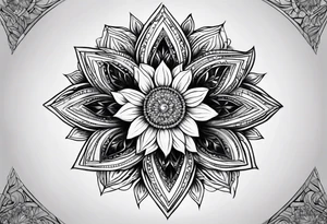 sun flower diamond fire infinity tattoo idea